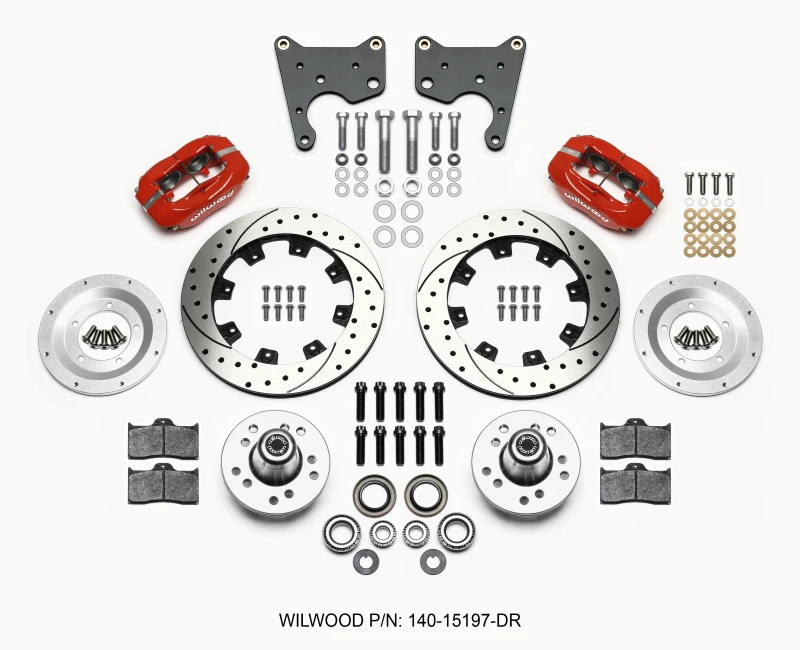 Wilwood Forged Dynalite Vorderes Kit 12,19 Zoll Drill Rot 65-72 CDP C-Körper -Trommel