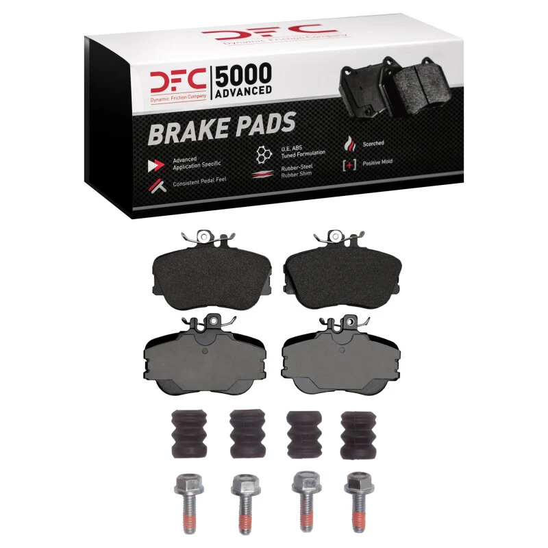 DFC 94-98 Mercedes-Benz C280 Front 5000 Advanced Low Metallic Brake Pads and Hardware Kit