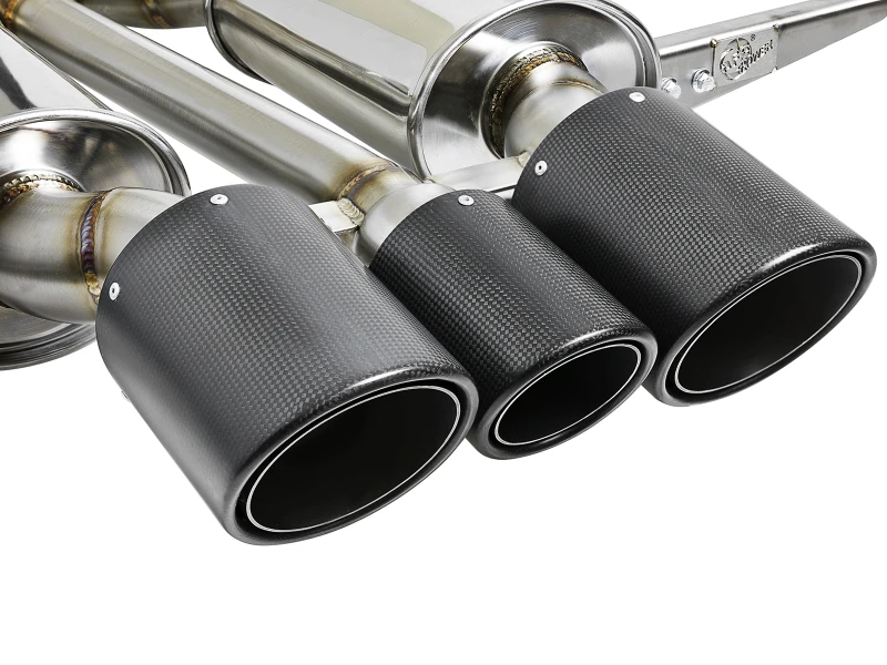 aFe POWER Takeda 2-1/2in auf 2-1/4in 304SS Catback Dual-Exit Auspuff 17+ Honda Civic Type R mit CF-Tips