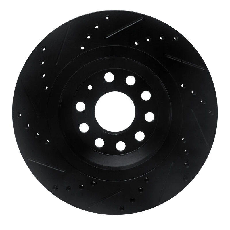 DFC 06-25 Audi S3 (USA/Canada) Rear Right Drilled & Slotted Black Brake Rotor