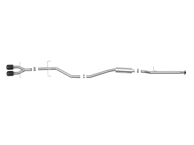 aFe Takeda 2,5 Zoll 304SS Kat-Abgasanlage 17-20 Honda Civic SI Coupe L4-1,5L (t) - Schwarzer Endrohr