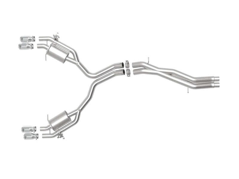 aFe 18-20 Audi RS5 Coupe MACH Force-Xp 3in auf 2,5in 304 SS Axle-Back Auspuff-System-Quad Polierte Tips