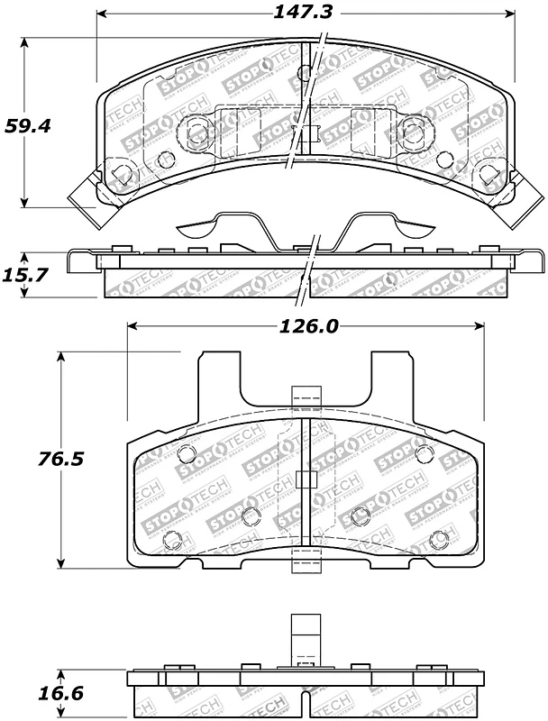 StopTech Street Touring 88-91 GMC/Chevy C1200/C2500/K1500/K2500 Front Brake Pads