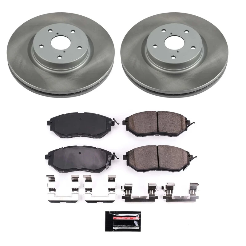 Power Stop Front Semi-Coated Rotor Kit for 15-21 Subaru WRX