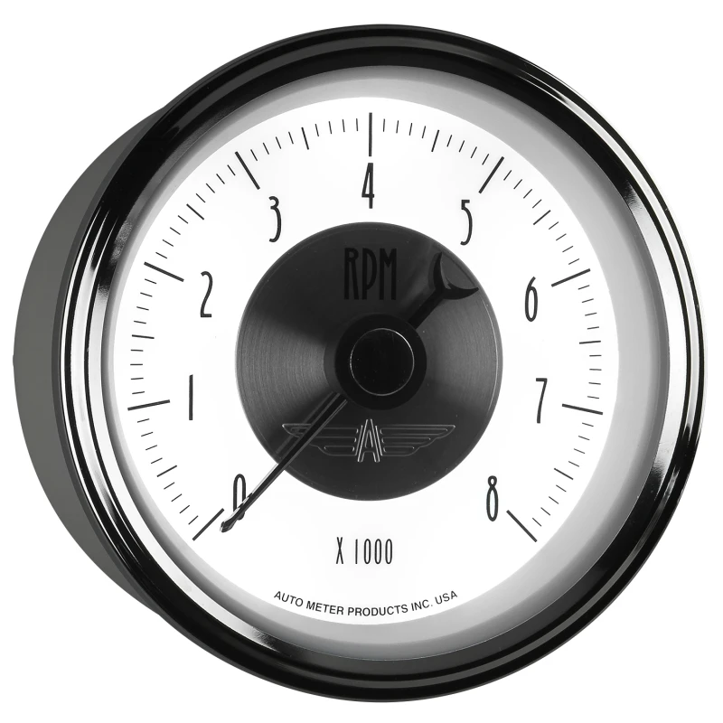 Autometer Prestige Pearl Series - Tachometer 3 3/8in 8K RPM In-Dash