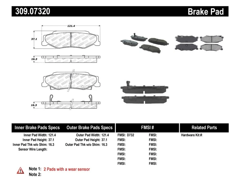 stoptech_309.07320-67950549b531a StopTech Performance 04-08 Cadillac XLR/XLR-V / 97-10 Chevrolet Corvette Rear Brake Pads