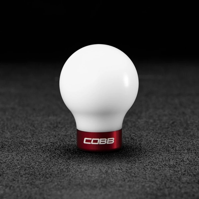 Cobb 6-Speed COBB Shift Knob - White w/Race Red Collar (Non-Weighted) for Subaru