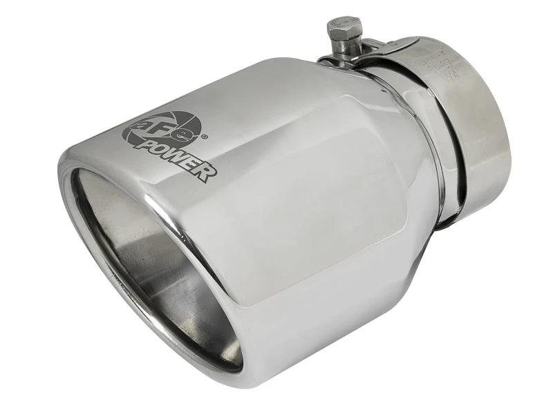 aFe MACH Force-Xp 304 SS Klemm-Abgas-Endrohr 2,5 Zoll Einlass / 4 Zoll Auslass / 6 Zoll L - Poliert