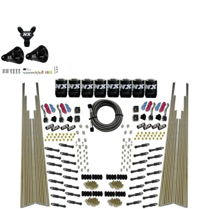 Nitrous Express 8-Zyl.-Trocken-Direkt-Port-Vier-Stufen-8-Solenoid-Nitrous-Kit (200-600PS) ohne Flasche