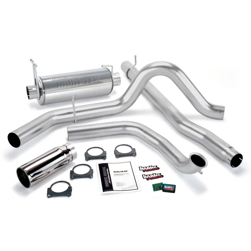 Banks Power 99 Ford 7.3L Truck mit Kat-Konverter Git-Kit - SS Single Exhaust mit Chrom-Spitze