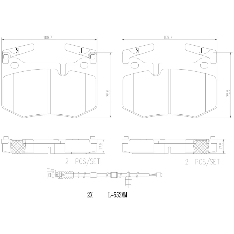 Brembo 16-20 Lexus RC F/ Lexus GS F Hinterer NAO Bremsbelag
