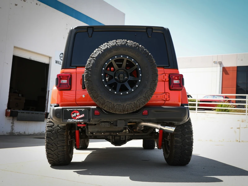 aFe 20-21 Jeep Wrangler Large Bore-HD 3-Zoll-304-Edelstahl-DPF-Back-Abgasanlage - Polierte Spitze