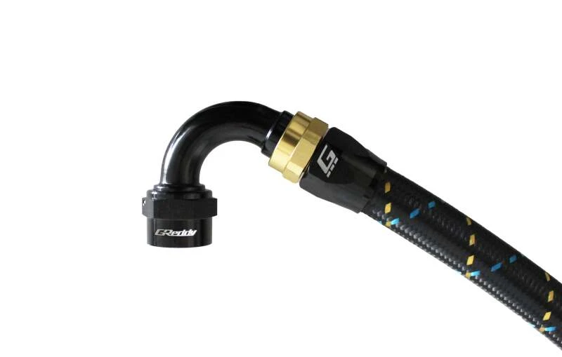 GReddy AN04 120 Degree Hose End Swivel Black/Gold Anodized