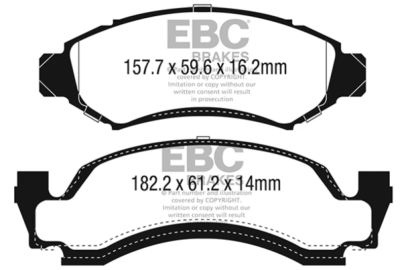 EBC 1974 AMC Ambassador 5.0L Yellowstuff Front Brake Pads