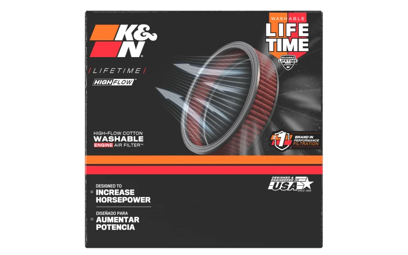 K&N 59-74 Rover Rundrennen-Luftfilter, Länge 16,7 cm, Breite 16 cm, Höhe 5,7 cm