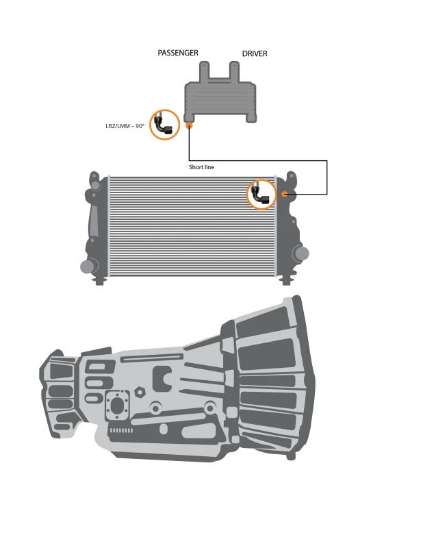 Fleece Performance 06-10 GM 2500/3500 Duramax Replacement Transmission Line (LBZ/LMM) - Short Line