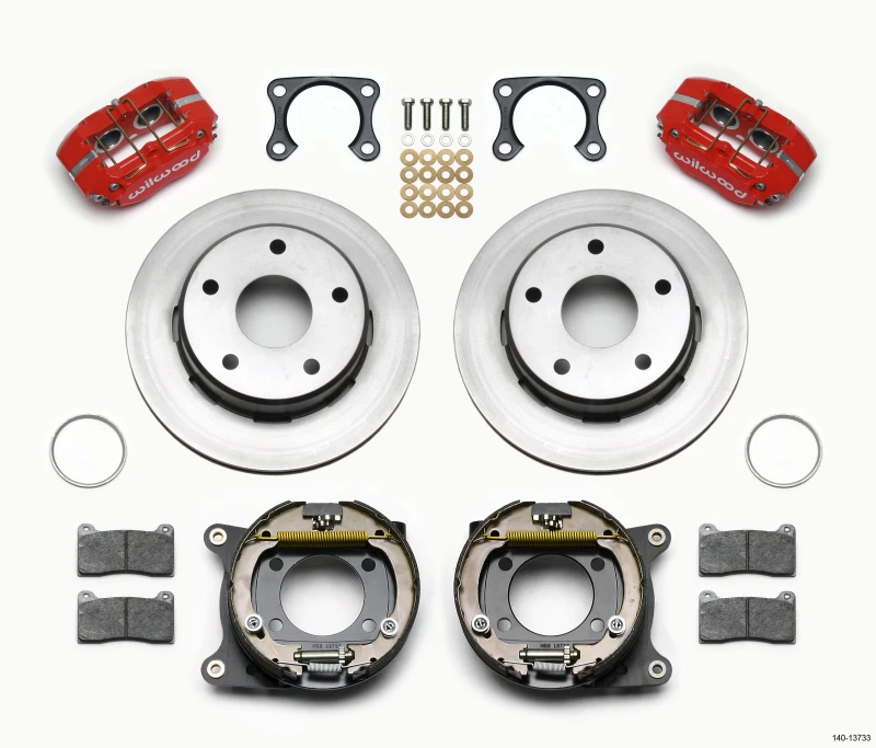 Wilwood Dynapro Lug Mount P/S Parkbrems-Kit Rot Big Ford 2,00 Zoll Off Bronco 5 x 5,50