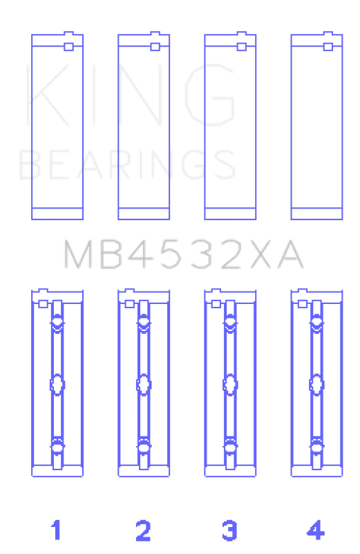 King Engine Bearings Mercedes Benz Om 642.822/36/910/20/30/70 (Size +0.25mm) Main Bearing Set