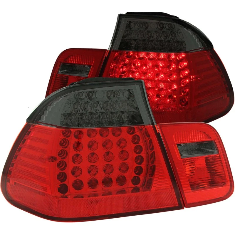ANZO 1999-2001 BMW 3er Reihe E46 LED-Rückleuchten Rot/Rauch 2-teilig