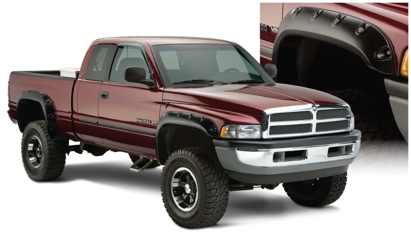 Bushwacker 94-01 Dodge Ram 1500 Fleetside Taschen-Stil Flares 4-teilig 78,0/96,0in Bett - Schwarz