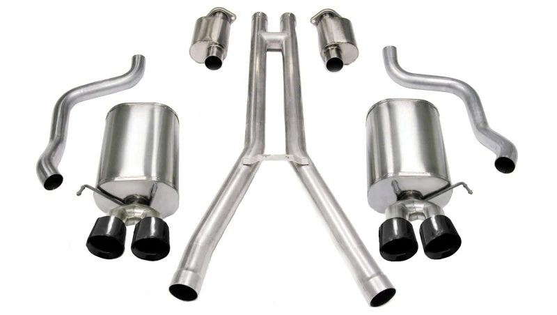 Corsa 2004-2008 Cadillac XLR 4.6L 25in Kat-Back Dual-Rear mit Zwillings 35in Black Pro-Series-Tipps