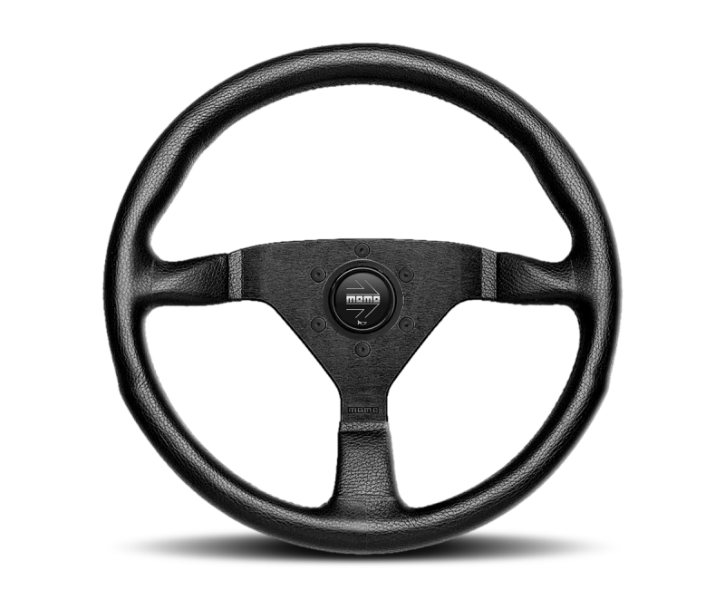 Momo Montecarlo Alcantara Steering Wheel 350 mm - Black/Black Stitch/Black Spokes