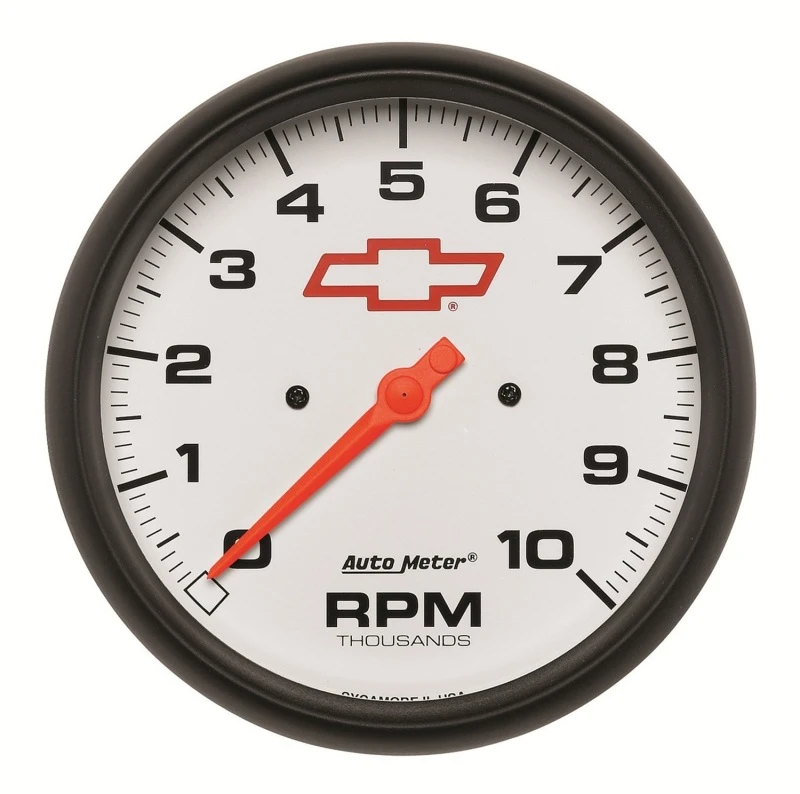 Autometer GM Bowtie White 5in 10000 RPM In-Dash Electronic Tachometer