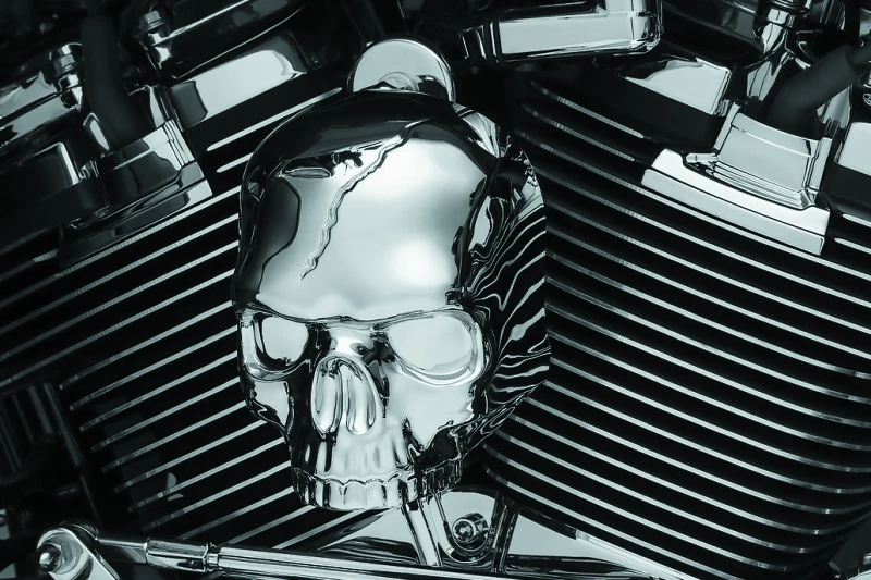 Kuryakyn Skull Horn Cover Chrom für 2017–2023 Harley-Davidson Touring