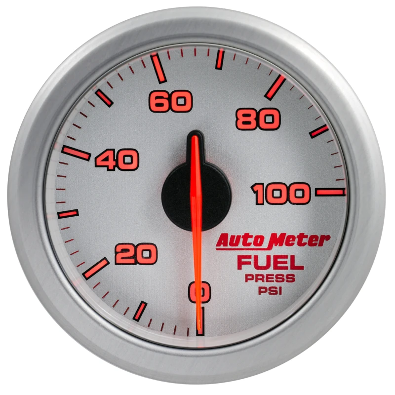 Autometer Airdrive 2-1/6 Zoll Kraftstoffdruckanzeige 0-100 PSI - Silber