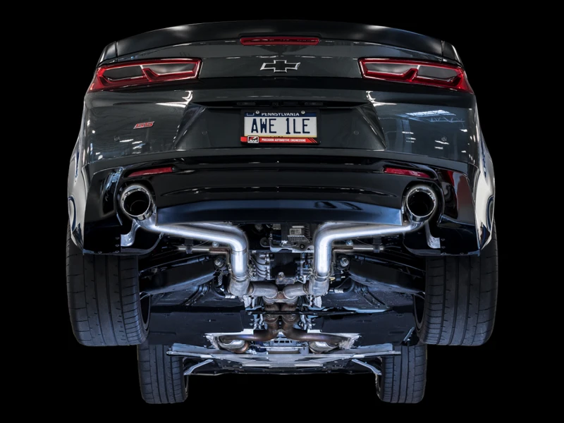 AWE Tuning 16-19 Chevrolet Camaro SS Axle-back Auspuff - Track Edition (Chrome Silber Tips)