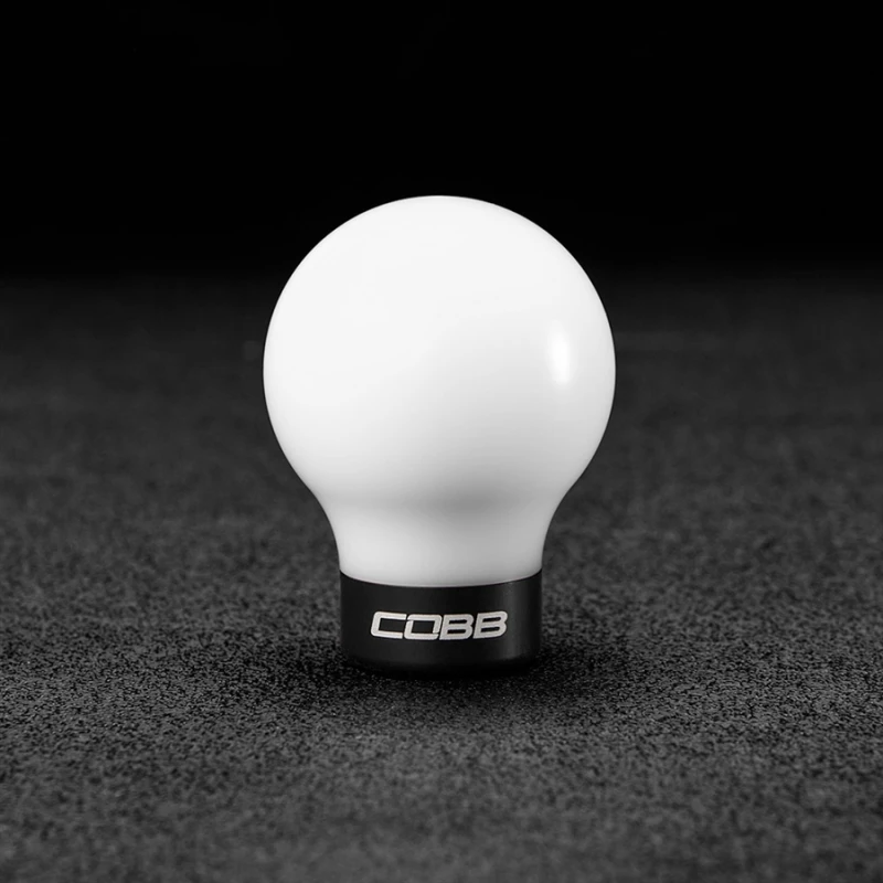 Cobb 6-Speed COBB Shift Knob - White w/Stealth Black Collar (Non-Weighted) for Subaru