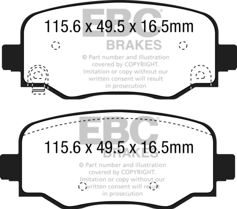 ebc_DP62237-67932025bda63 EBC 15+ Fiat 500X 1.4 Turbo Yellowstuff Rear Brake Pads