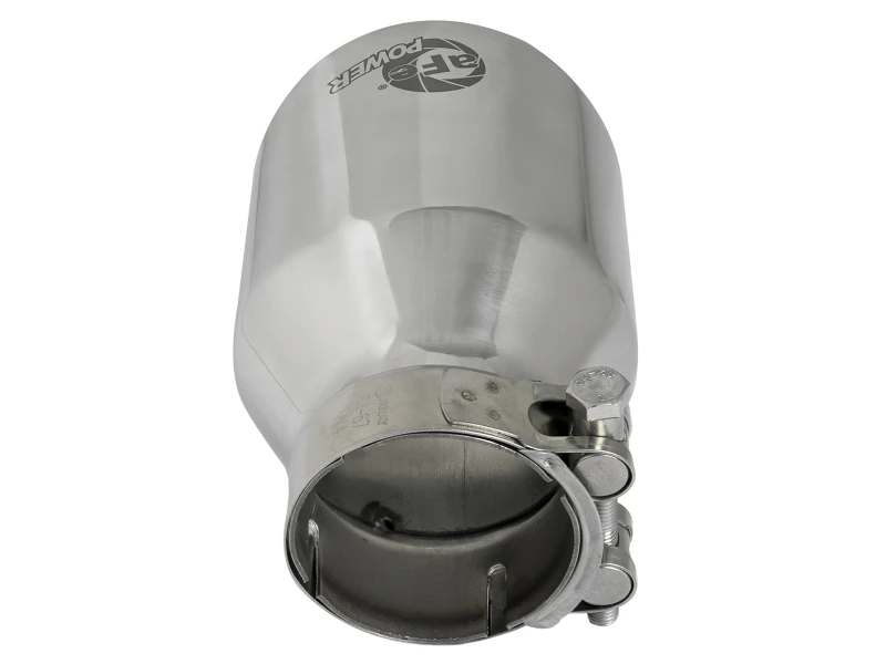 aFe MACH Force-Xp 304 SS Klemm-Abgas-Endrohr 2,5 Zoll Einlass / 4 Zoll Auslass / 6 Zoll L - Poliert