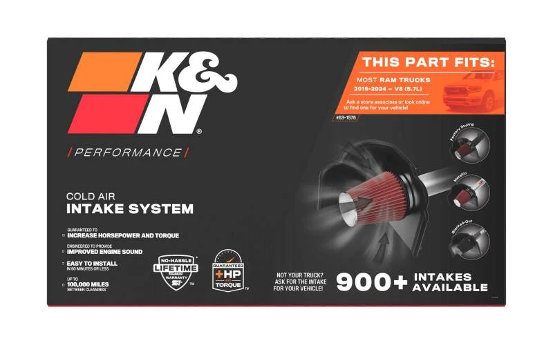 K&N 2019 Ram 1500 V8 5.7L F/I Aircharger Leistungs-Luftansaugsystem