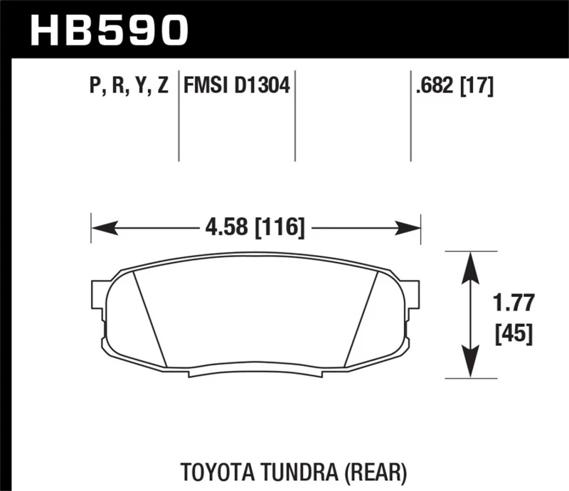 Hawk 2019 Toyota Tundra/2019 Lexus NX300 HP Plus Bremse Pad Set