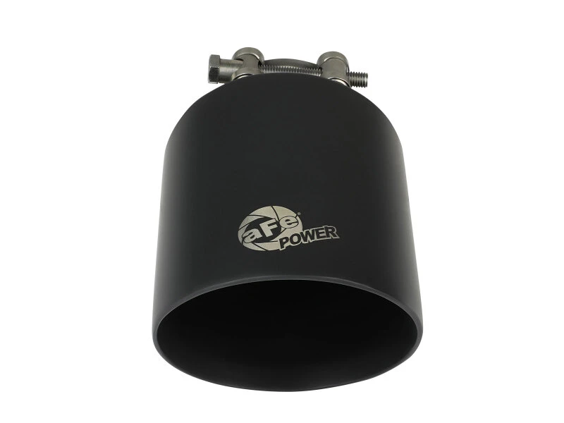 aFe Takeda 304 SS Clamp-On Exhaust Tip 2.5in. Inlet / 4.5in. Outlet / 7in. L - Black
