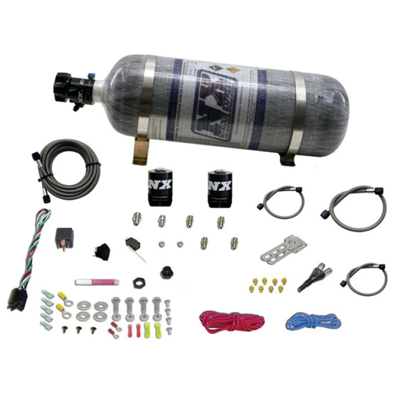 Nitrous Express Universelles Einzel-Düsen-Nitrous-Kit für EFI mit Composite-Flasche