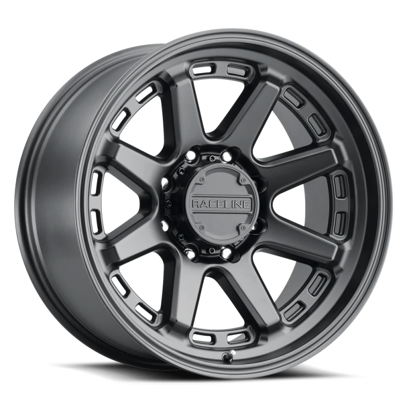 Raceline 947B Scout 16x8in / 8x165.1 BP / 0mm Offset / 125.2mm Bore - Satin Black Wheel