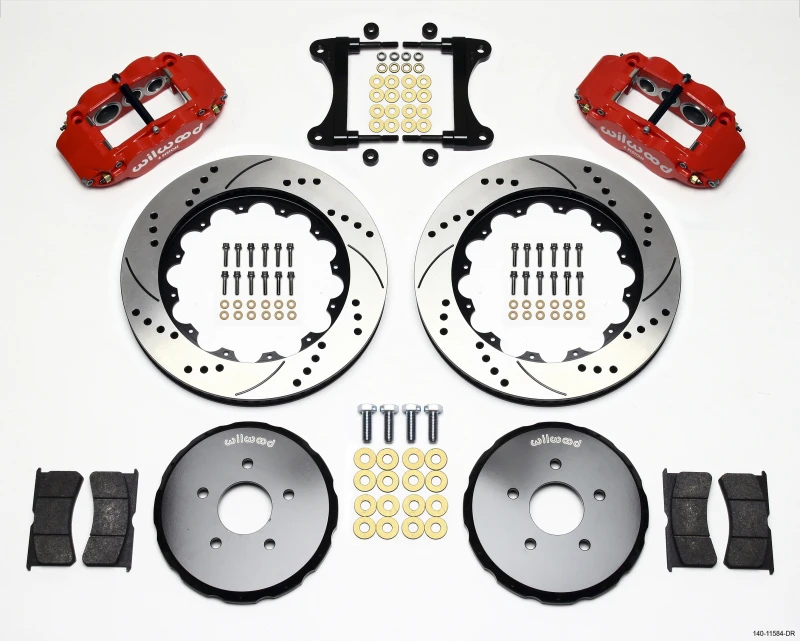 Wilwood Narrow Superlite 6R Vordere Bremsanlage 14,00 Zoll Bohrung Rot Nissan 370Z/G37