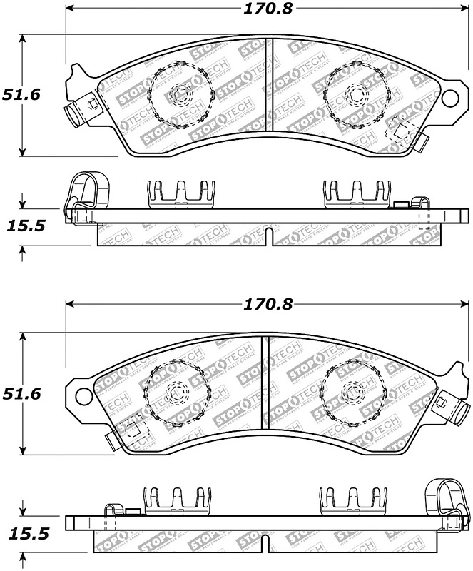 StopTech Street Select Brake Pads - Rear