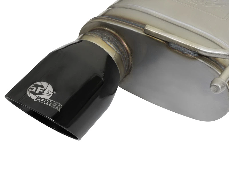 aFe MACHForce XP 2,5 Zoll 409 Edelstahl Auspuff-System mit schwarzen Endrohren für Ford Mustang I4-2.3L (t) 15-17