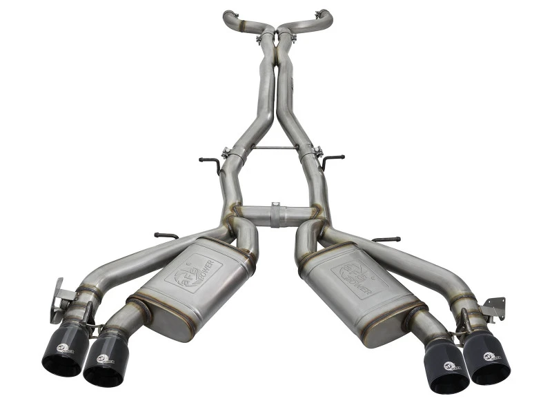 aFe MACHForce XP 3 Zoll 304 SS Cat-Back Dual Exhaust mit schwarzen Spitzen 16-17 Chevy Camaro SS V8-6.2L