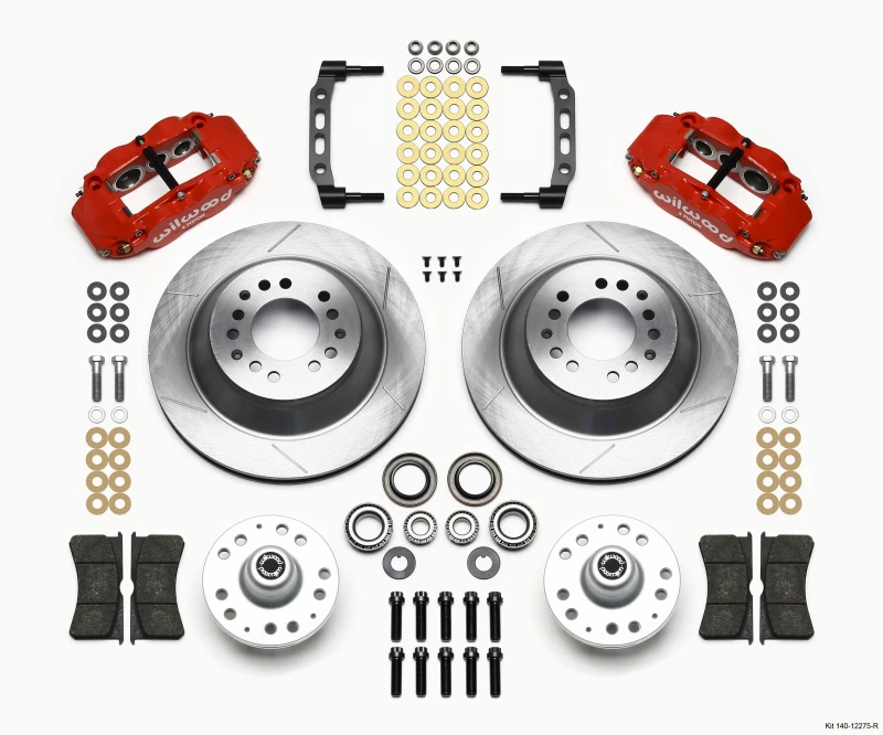 Wilwood Narrow Superlite 6R Vorderes Naben- und 1-teiliges Rotor-Kit 12,88 Zoll-Rot 74-80 Pinto Disc Spindel nur