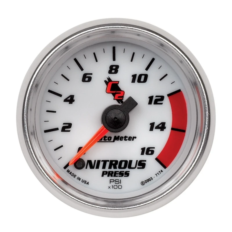 Autometer C2 2in 0-1600 PSI Full Sweep Electronic Nitrous Gauge