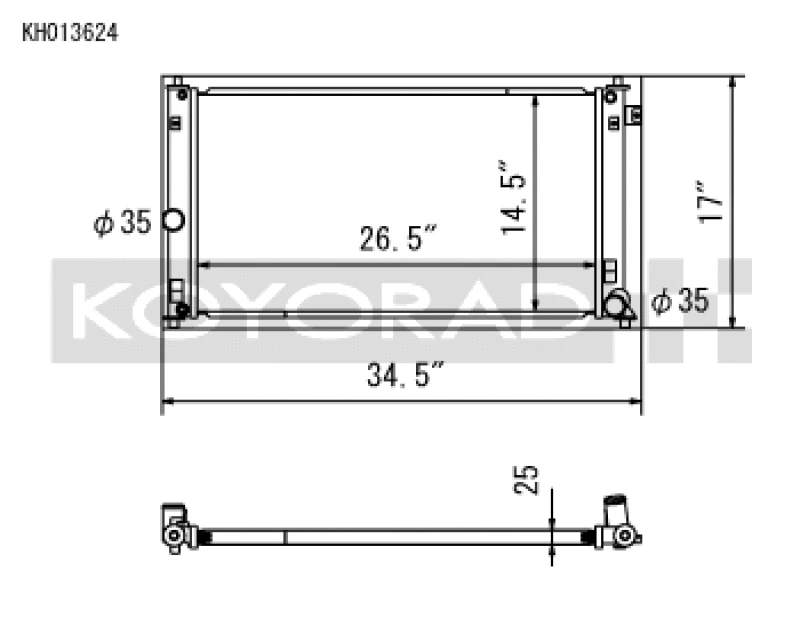 Koyo All-Aluminum-Radiator für 2019–2020 Toyota Corolla Hatchback 6MT und CVT (E210 Chassis)