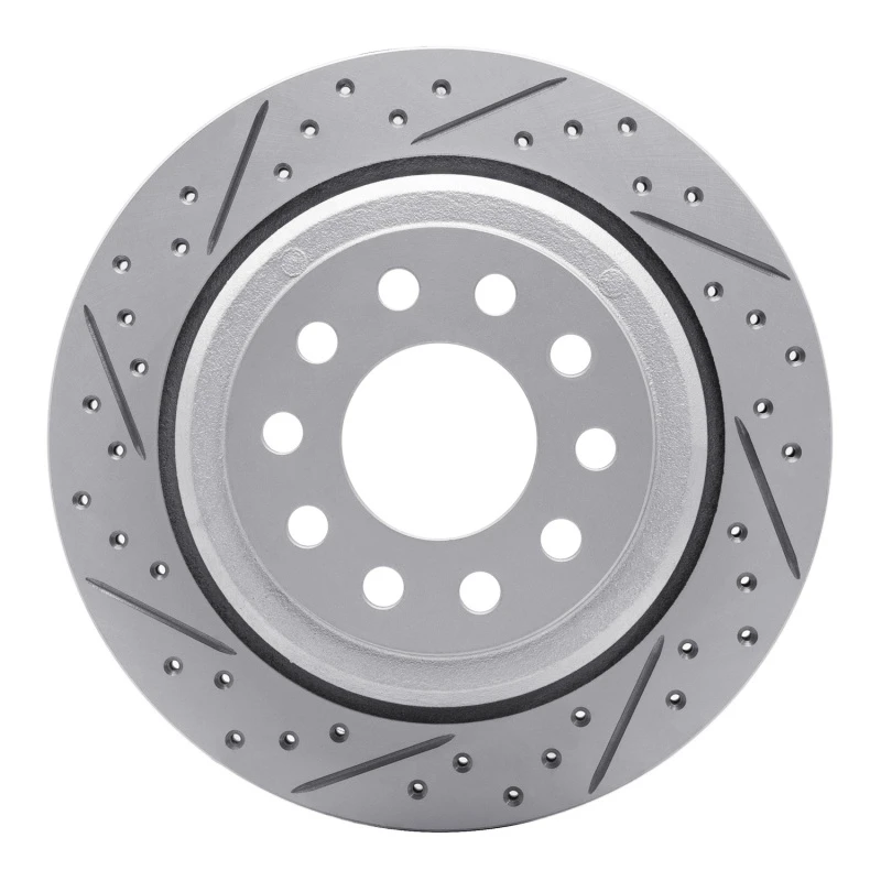 DFC 03-11 Lincoln Town Car Rear Left Drilled & Slotted Geoperformance Rotor