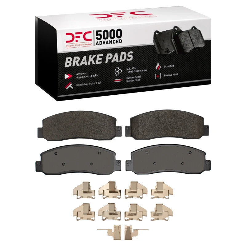 DFC 10-12 Ford F-350 Super Duty 2WD Front 5000 Advanced Semi Metallic Brake Pads and Hardware Kit