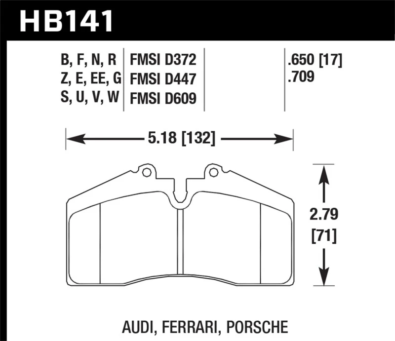hawk-performance_HB141Q.650-6793420a808c5 Hawk 94-96 Ferrari 456GT Heck / 91-94 Porsche 911 Heck / 94-98 Porsche 911 Vorne / 86-91 Porsche 928