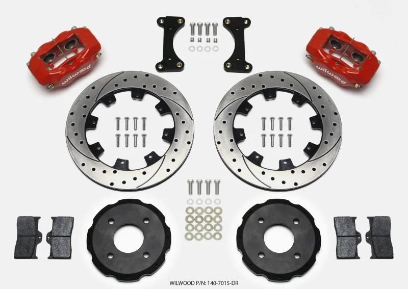 Wilwood Forged Dynalite Vordere Bremskappe-Kit 12,19 Zoll Bohrungen Rot für 2002 Mitsubishi Lancer