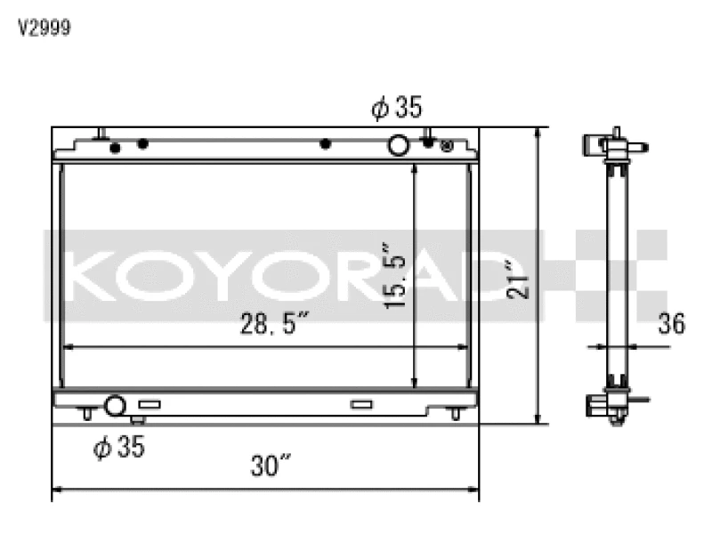 Koyo Racing All Aluminum Radiator for 2007-2008 Nissan 350Z VQ35HR (MT)